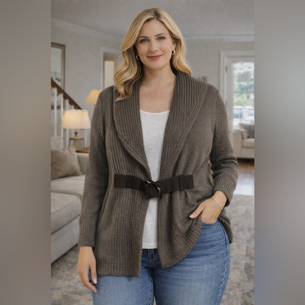 Soft Surroundings Brown Cardigan Sweater